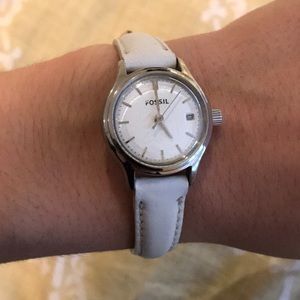 Small white Fossil watch. Great condition